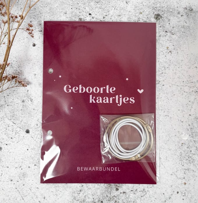 Bewaarbundel | geboortekaarten | bordeaux/burgundy