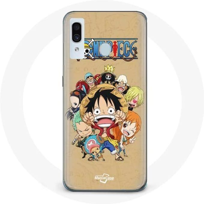 Coque pour Samsung Galaxy A20 One piece Manga Equipage du Chapeau de Paille