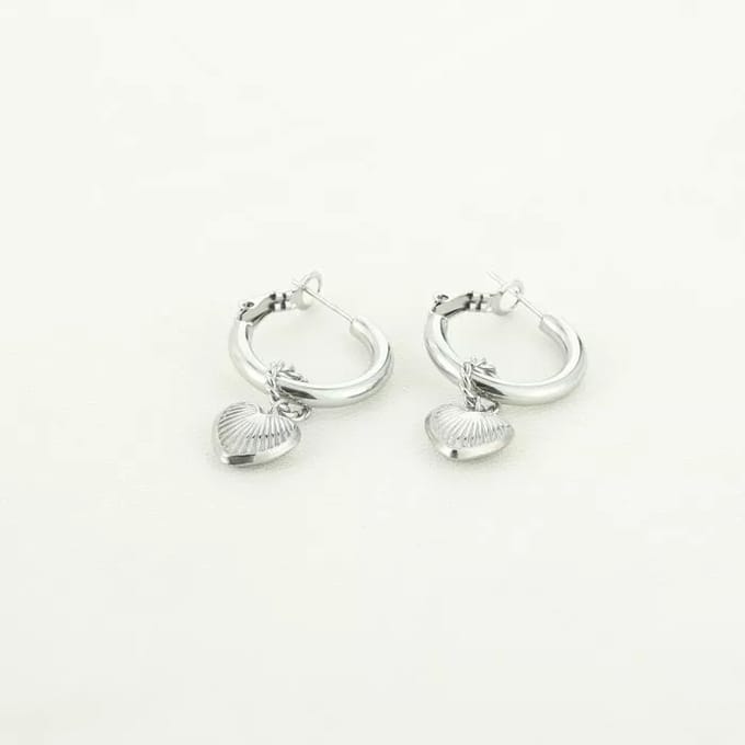 Bijoutheek Oorhangers bedels hartjes stralen Zilver