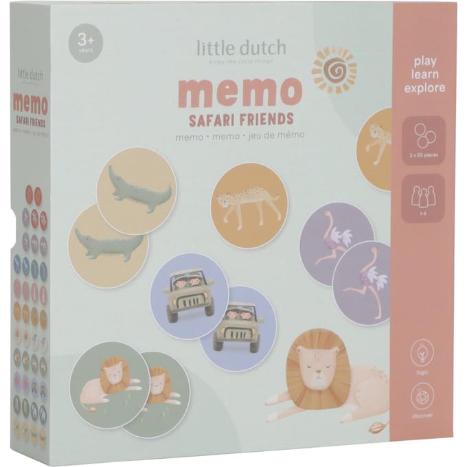 Little Dutch Memo spel FSC - Safari Friends