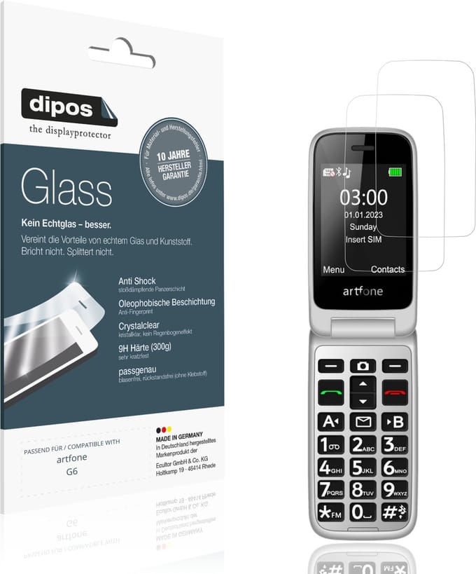 dipos – 2x Pantserfolie geschikt voor artfone G6 | 9H Screenprotector