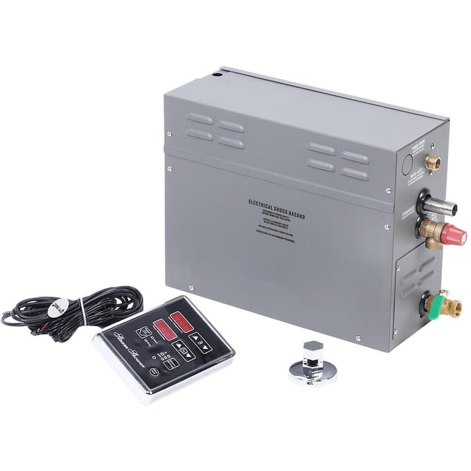 Générateur de vapeur électrique pour sauna 6 kW TM60, panneau tactile avec affichage de la température et de l'heure, norme UE gray