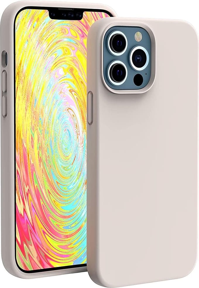 Hoesje Geschikt voor iPhone 13 Pro – Liquid siliconen backcover – Pink Sand