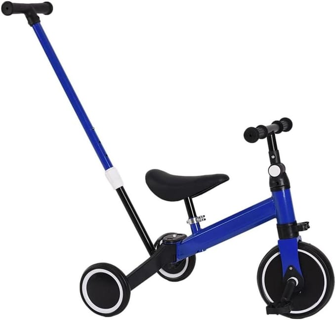 Loopfiets Kinderen - Eerste Fiets - Evenwicht Oefenen - 3-in-1 Groei Model - 42 x 60 x 49 cm - Blauw