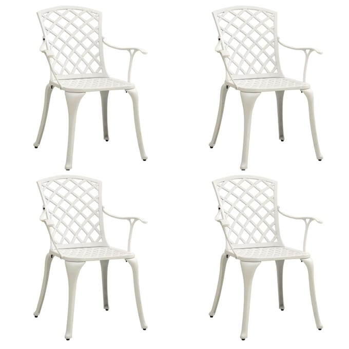 vidaXL - 5-delige - Bistroset - gietaluminium - wit