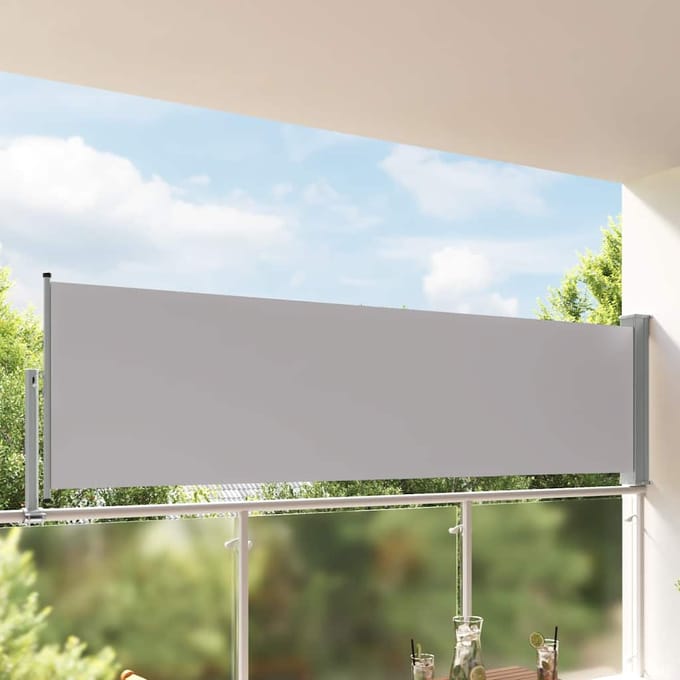 vidaXL - Tuinscherm - uittrekbaar - 100x300 - cm - grijs