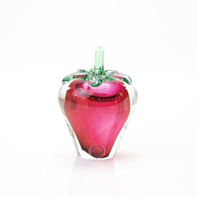 Ozzaro - Glazen Aarbei - Luxe Glascadeau - Handgemaakt - H11cm