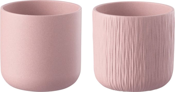 J-Line bloempot Gen - keramiek - roze - extra small - 2 stuks - Ø 11 cm
