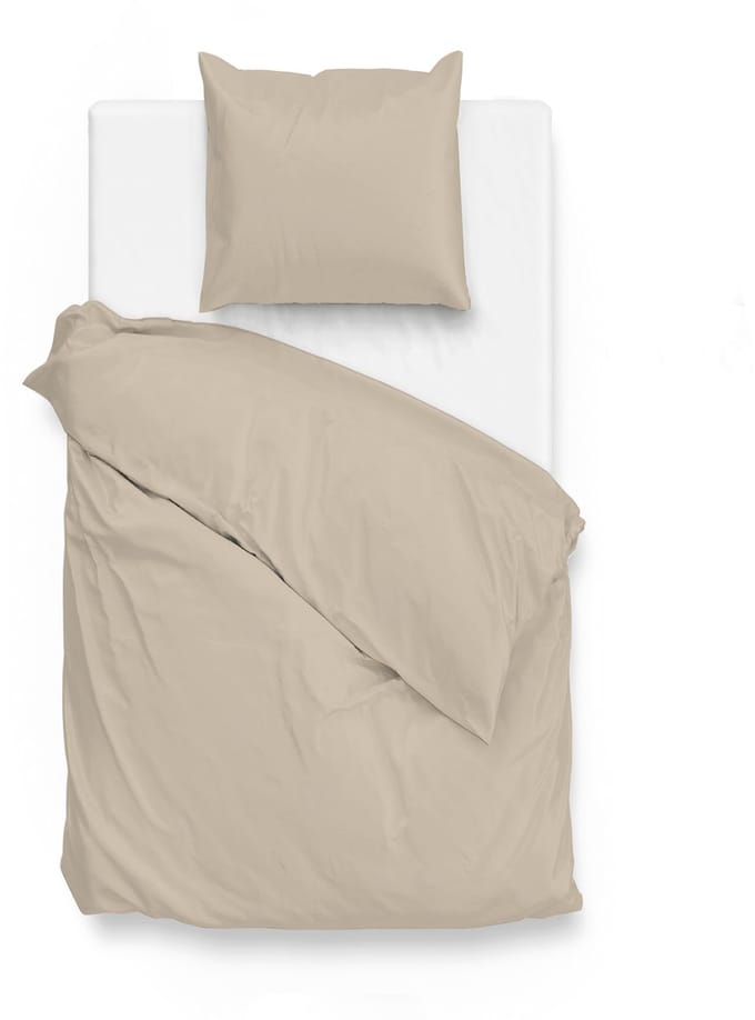 ZoHome Satinado Dekbedovertrek - Eenpersoons - 140x200/220 cm - Forest Sand