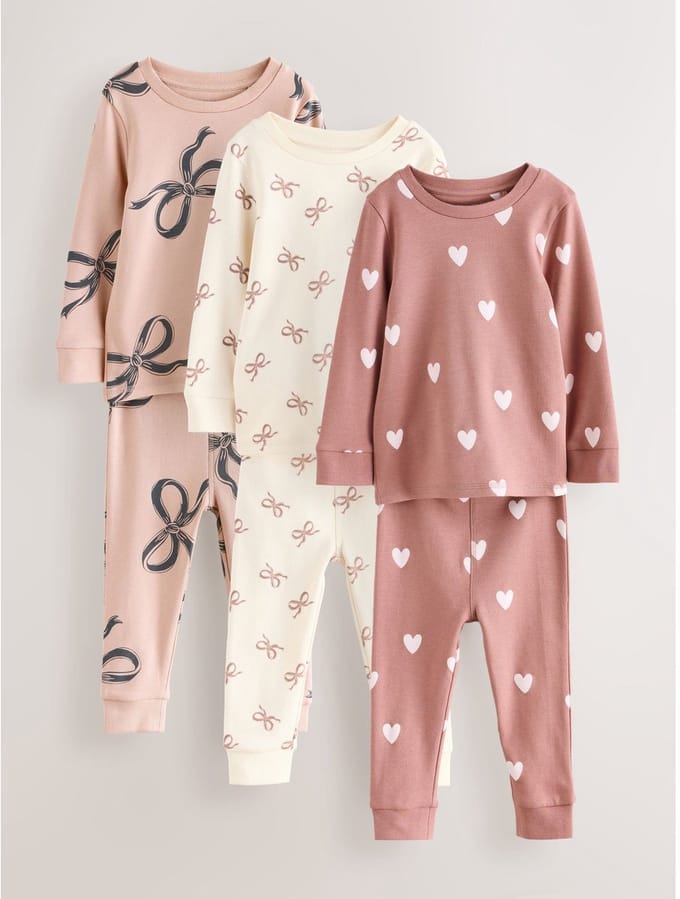Next - Meisjes - Set van 3 behaaglijke pyjama's - Crème