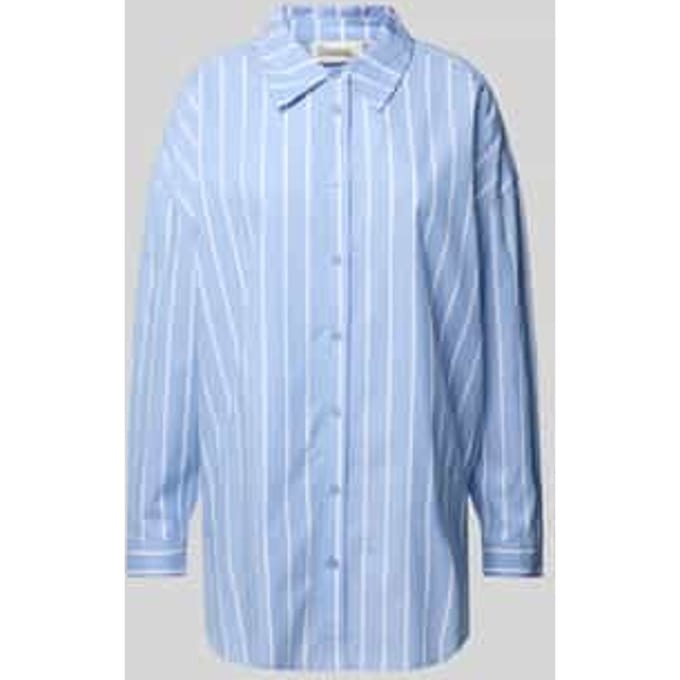 Relaxed fit overhemdblouse met manchetten, model 'Kiona'