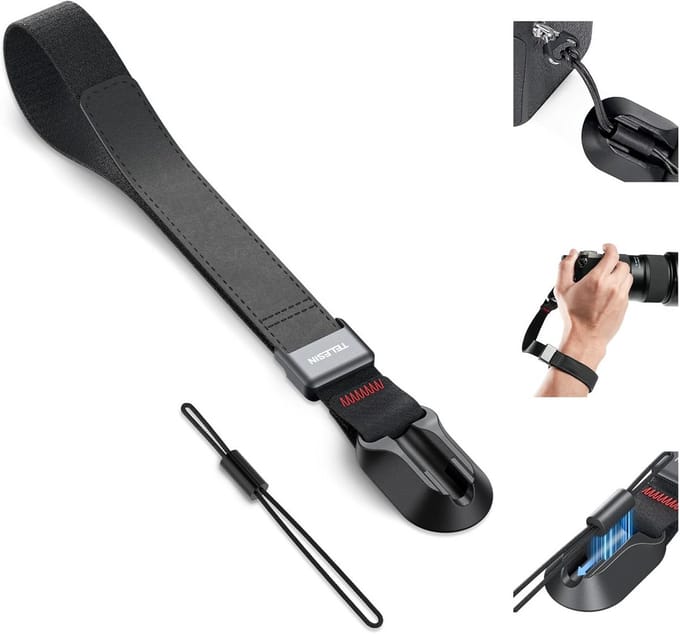 Verstelbare Polsband Lanyard voor Handcamera - Universele Zwarte Camera Polsriem