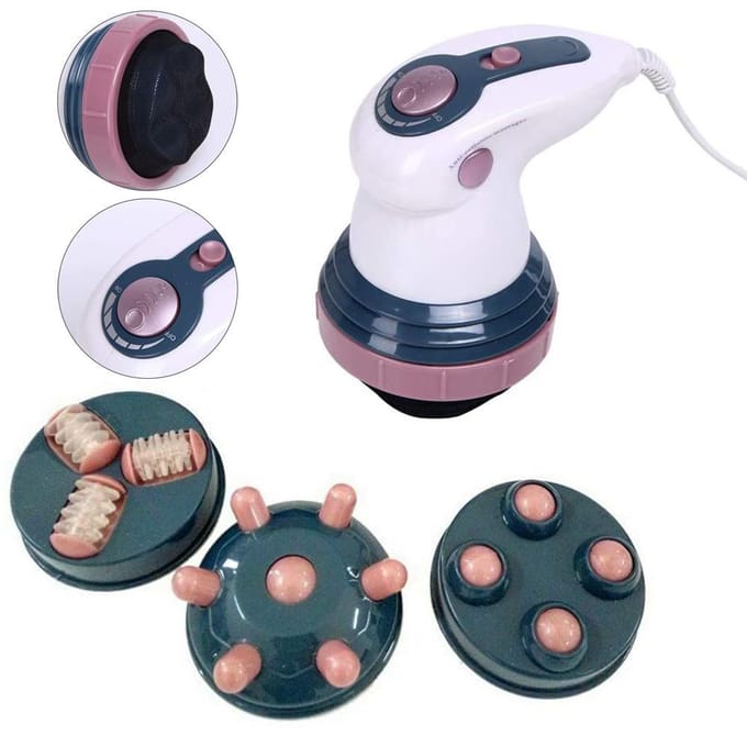 Masseur Cellulite Électrique Masseur Perte de Poids avec 4 Têtes de Massage pour Raffermir et Sculpter blanc