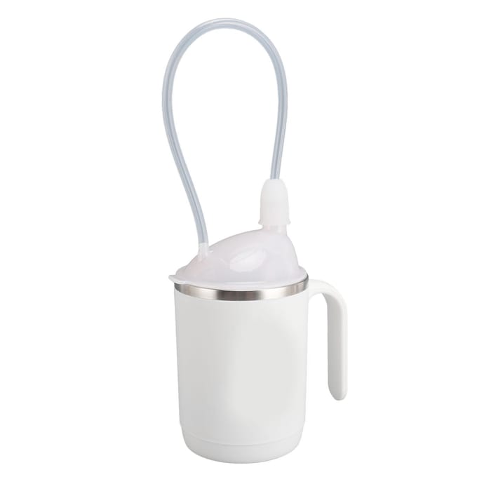 Revalidatiebeker met Rietje 450ml 304 Roestvrij Staal Silicone L(for 6.5-9kg) white
