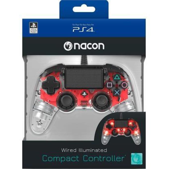 Bigben Nacon Wired Illuminated Compact Controller-Rood (PlayStation 4) Gebruikt
