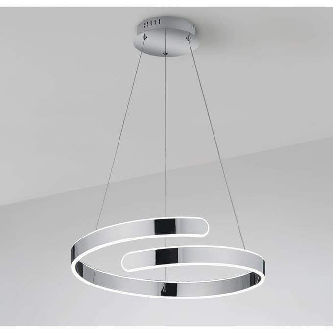 Reality Leuchten LED hanglamp Parma met Switch-dimmer, chroom
