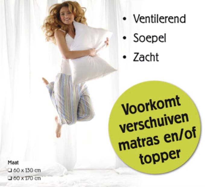 Antslip matje boxspring - antislip matras onderlegger - voorkomt verschuiven topper en matras - 170 x 60 cm