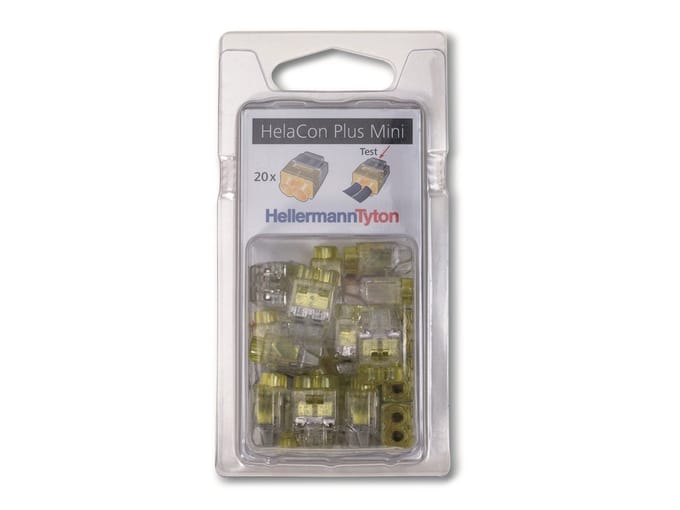 HellermannTyton 148-90054 HCPM-2-Blister-PC-CL/YE (20) Verbindingsklem Flexibel: 1.0-2.5 mm² Massief: 0.5-2.5 mm² Aantal polen: 2 20 stuk(s)...