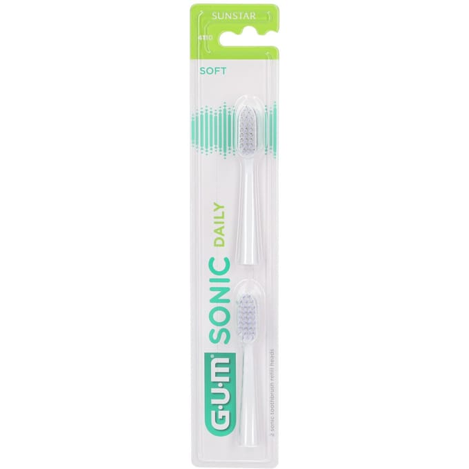 GUM® SONIC DAILY opzetborstel wit refill 2 Tandenborstel