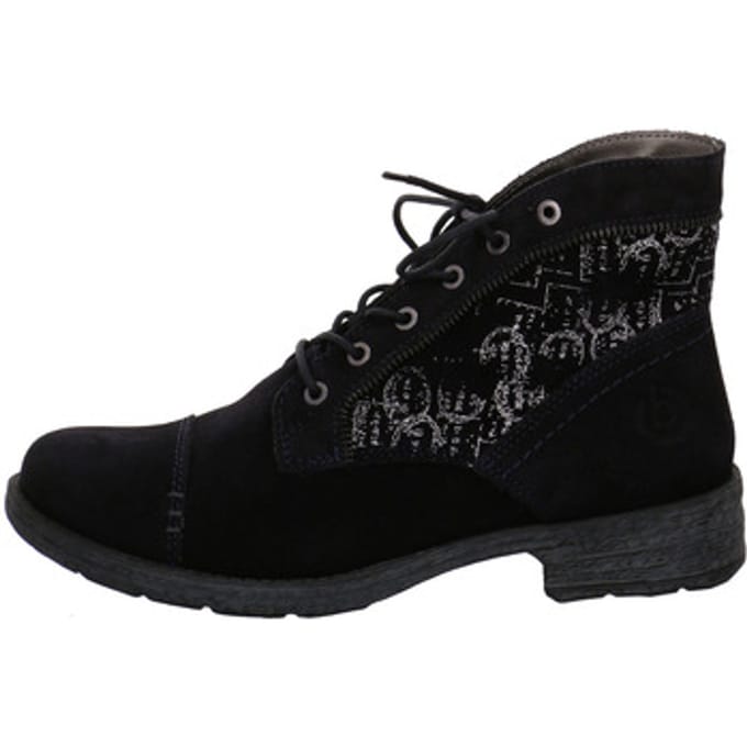Rieker Dames 53632 14 Veterlaarzen Sleehak Blauw
