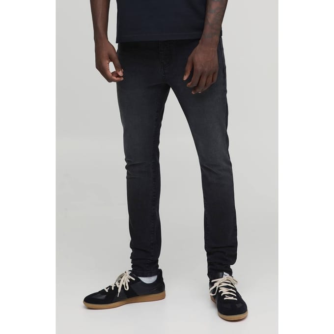 Essential Skinny Fit Stretch Jeans | Washed Black | Size 48S