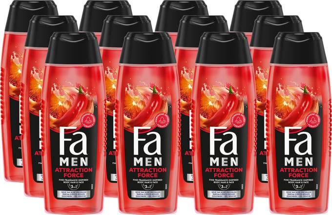 Fa Attraction Force Douchegel 12x250ml - Voordeelverpakking