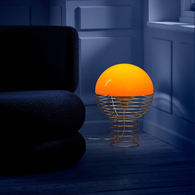 Verpan Draad Tafellamp Ø40 Chroom/ Oranje