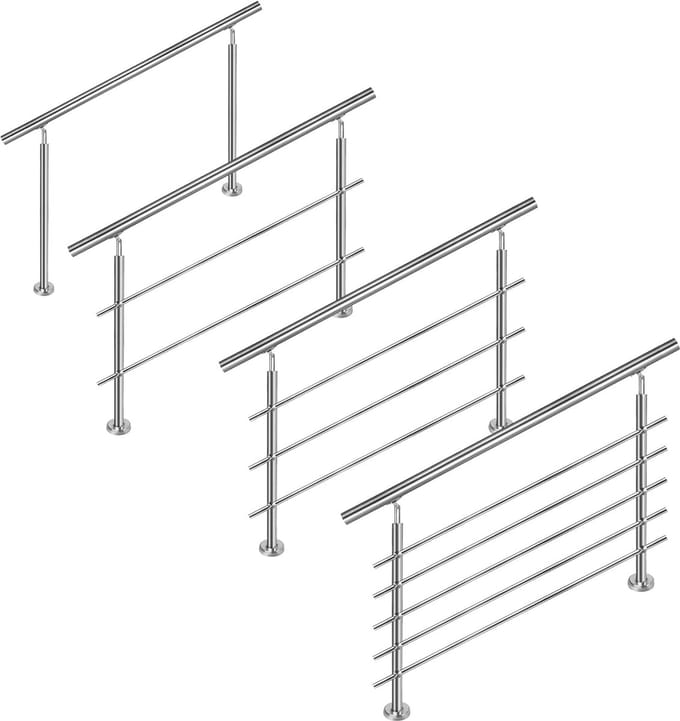 Trapleuning - Balustrade RVS - Veiligheid Binnen - Poedercoating Optioneel - 150 cm Lengte - Zilver