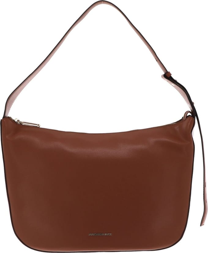 MANDARINA DUCK Leren Schoudertas Luna Hobo Caramel Cafe Bruine