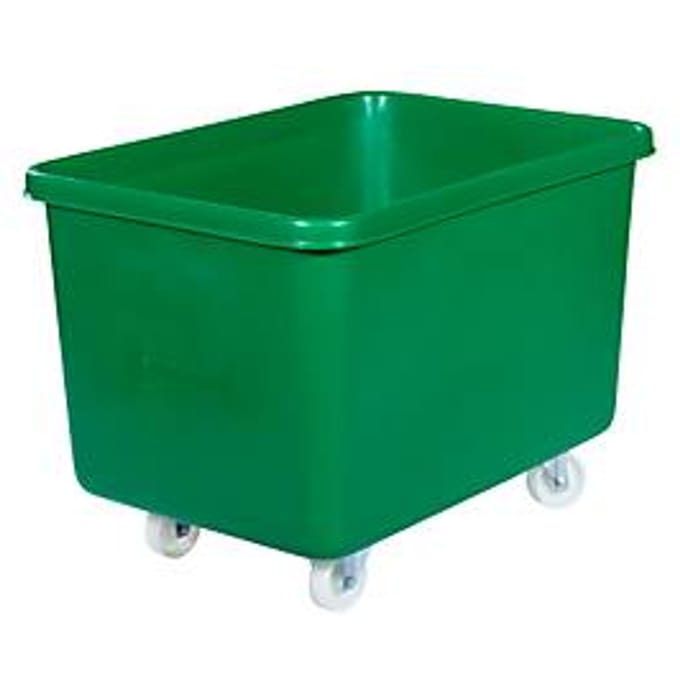Rechthoekige container, kunststof, verrijdbaar, 340 l, groen