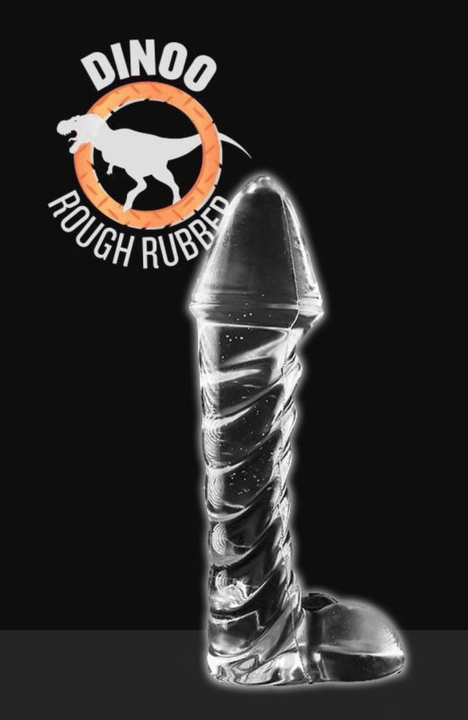 Dinoo Dildo met balzak Lesotho - transparant