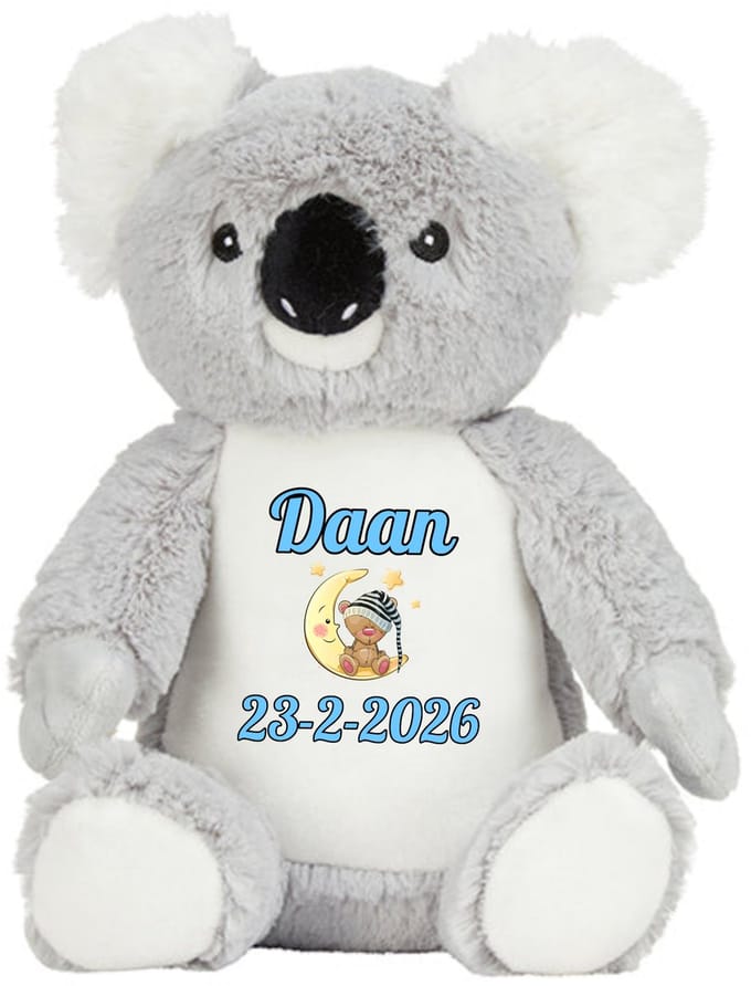 Koala knuffel - kraamcadeau - gepersonaliseerd - naam - geboortedatum - Mumbles