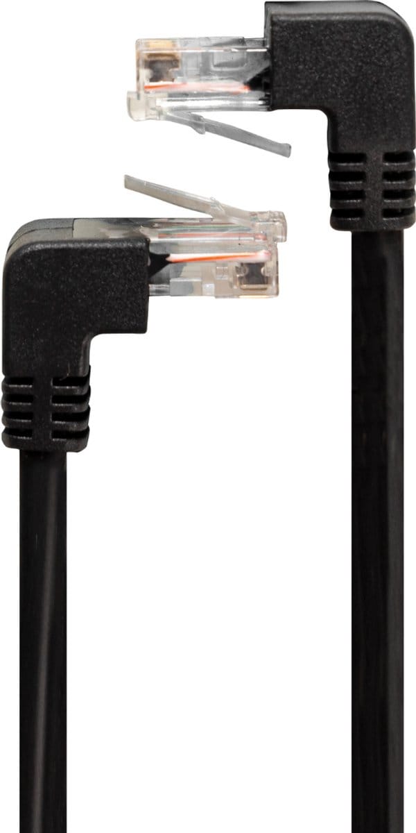 Electrovision RJ45 netwerkkabel 2 m – haaks naar haakse plug - Zwart