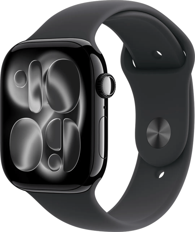 Apple Watch 11 - Wifi - 46mm - Jet Black Aluminium Case with Black Sport Band - M/L