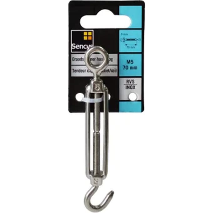 Sencys Draadspanner - Rvs - Met Oog En Haak - M5 70mm