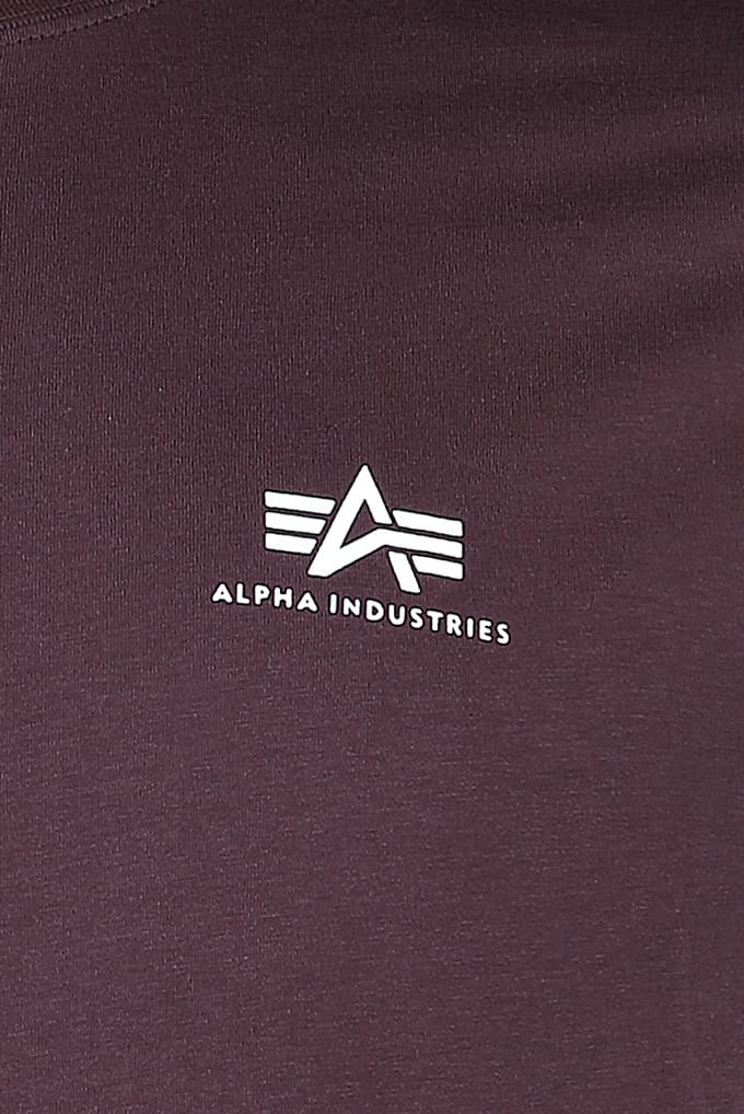 Alpha Industries T-shirt - Basic T Small Logo - S tot XXL - voor Mannen - kastanjebruin