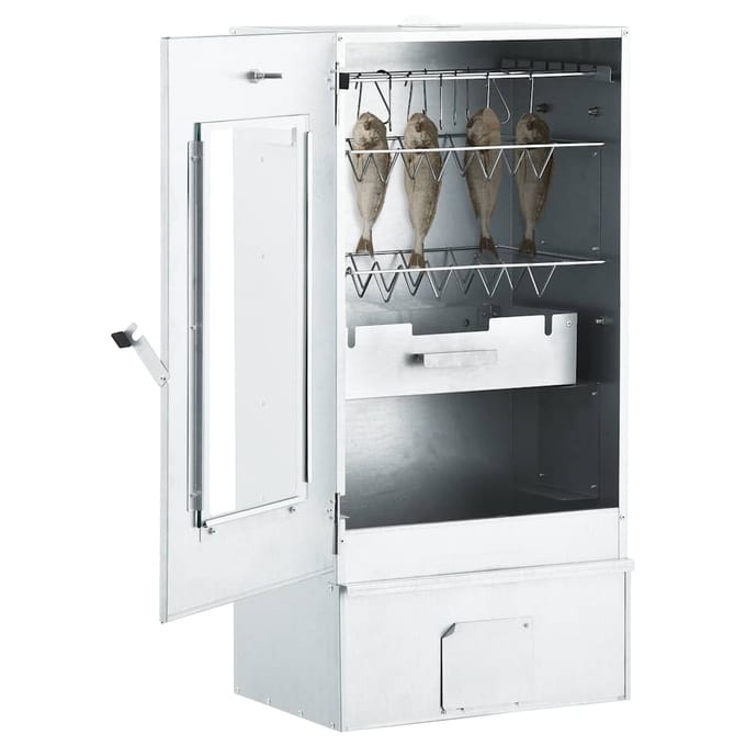 vidaXL BBQ-rookoven met koude rookgenerator gegalvaniseerd staal