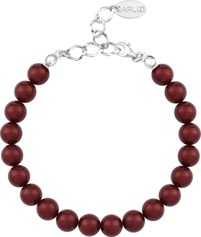 ARLIZI 1129 Parel Armband - Dames - 925 Sterling Zilver - 20 cm - 8 mm - Rood