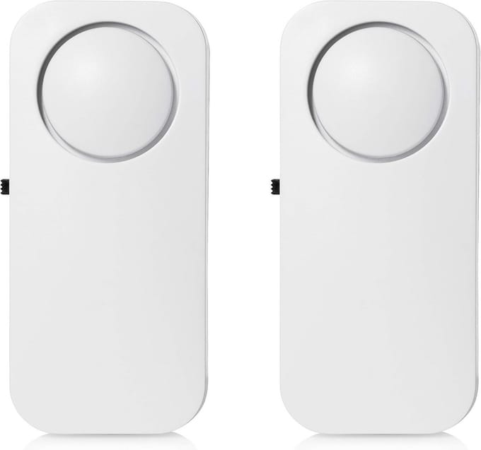 Glasbreek Sensor - Alarm Set - Huis Beveiligen - 90 dB Luid Geluid - 2 Stuks - Wit