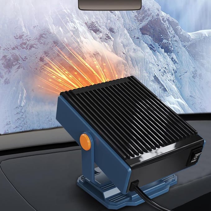 Auto Verwarming - Ontdooier Ventilator - Voorruit Ontwasemen - 2-in-1 Verwarming Koeling - 12V 150W - Blauw
