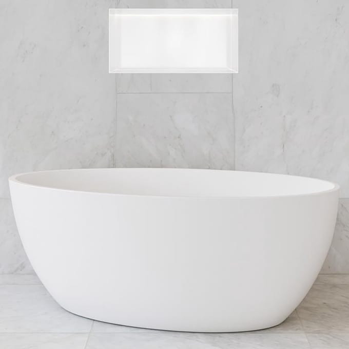 Hotbath &More Inbouwnis - 30 x 60 x 10 cm - Frameless - met LED-verlichting - Mat Wit