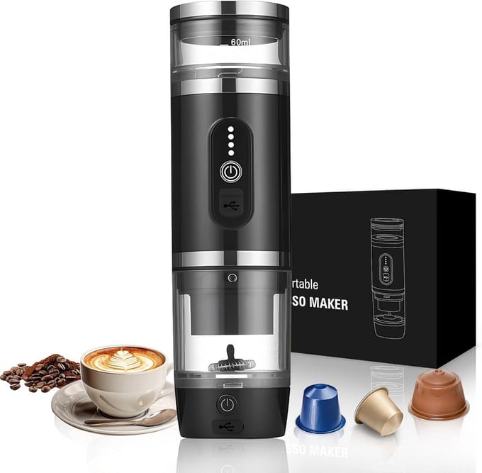 Draagbare Koffiezetapparaat met Melkopschuimer 3-in-1 Elektrisch Oplaadbaar Espressoapparaat