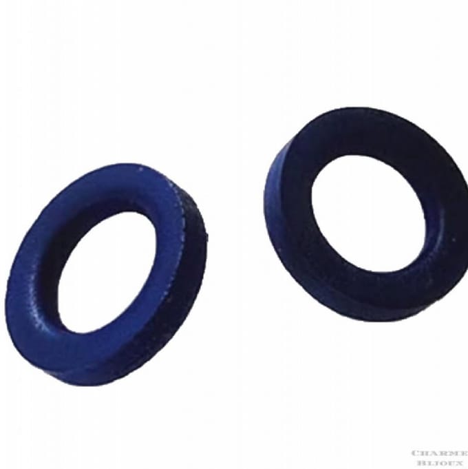 Hout- oorbellen -rond- paars/blauw- 2 cm