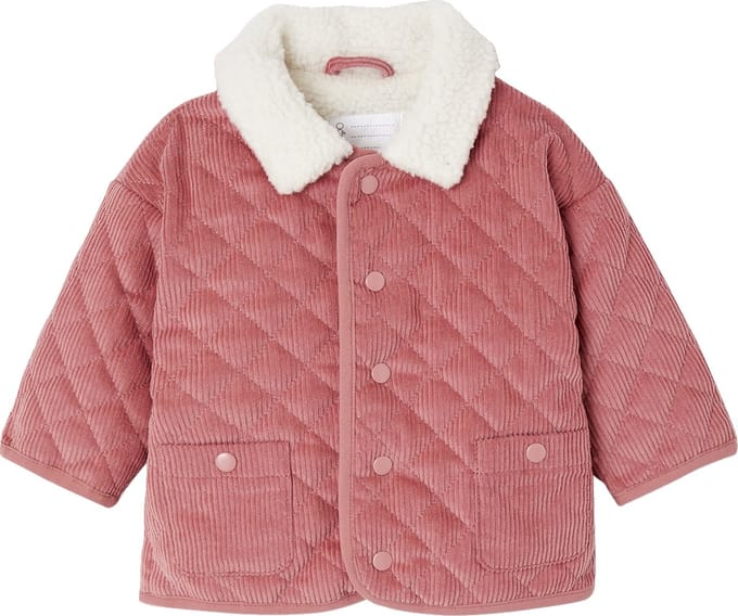 Vertbaudet Fluwelen gewatteerd babyvest met sherpavoering