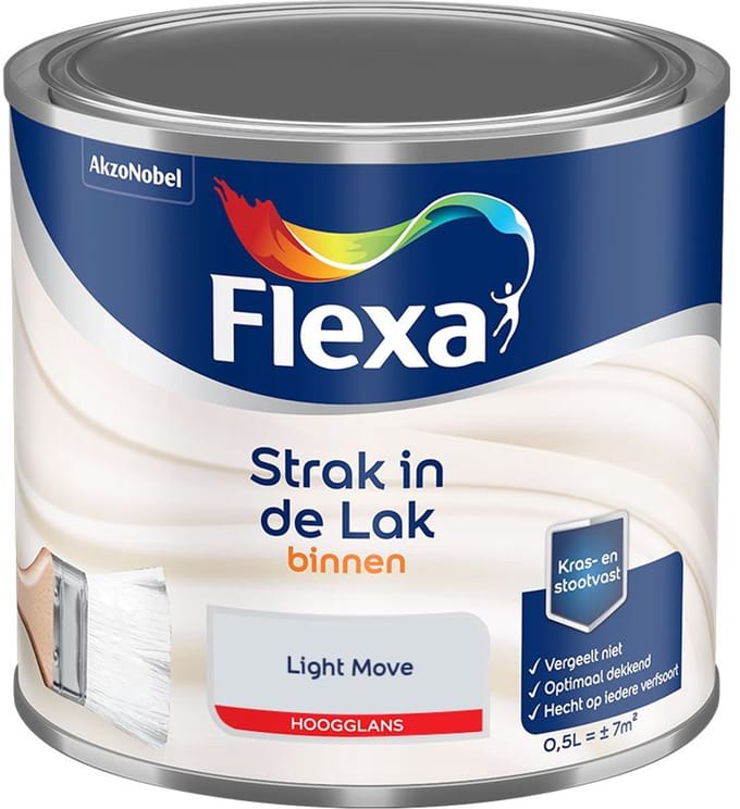 Flexa - Strak In De Lak Binnenlak Hoogglans - Light Move - Mengverf - 500 Ml