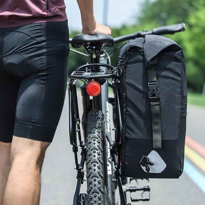 Uitbreidbare fietsachterbanktas Multifunctionele fietsopbergtas Rugzak met grote capaciteit donkergrijze kleur