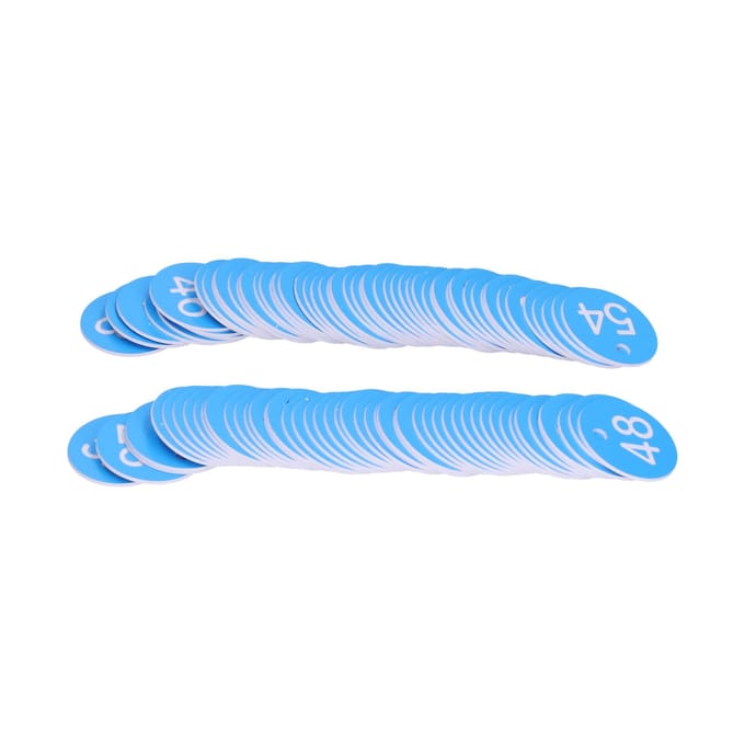 100 stuks Ronde Nummer Tag Bijenkorf Bord Marker Labels met Gat Boerderij Bijenteelt Accessoire(Blauw Wit ) blue