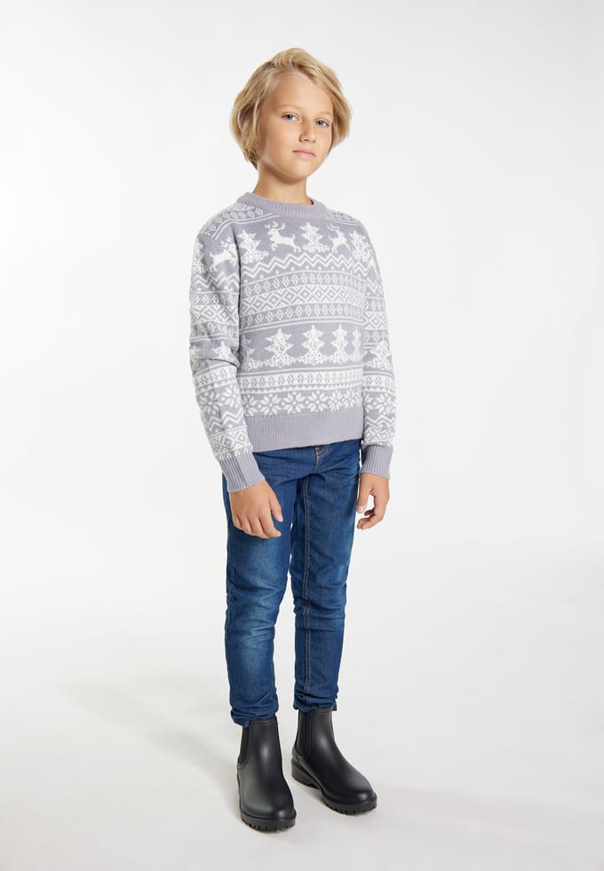 Mo Jumper jongens (kinderen) grijs wit