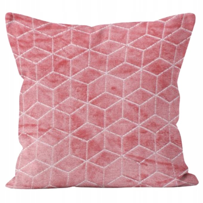 Roze Decoratieve Kussensloop 40x40cm - Zacht Microflanel met 3D Patroon