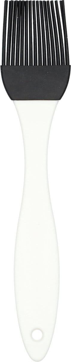 siliconen bakkwast zwart/wit - trendy bak kwast met ophangoog - 20,3 cm - 4,3 cm breed